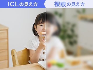 ICLの見え方、裸眼の見え方