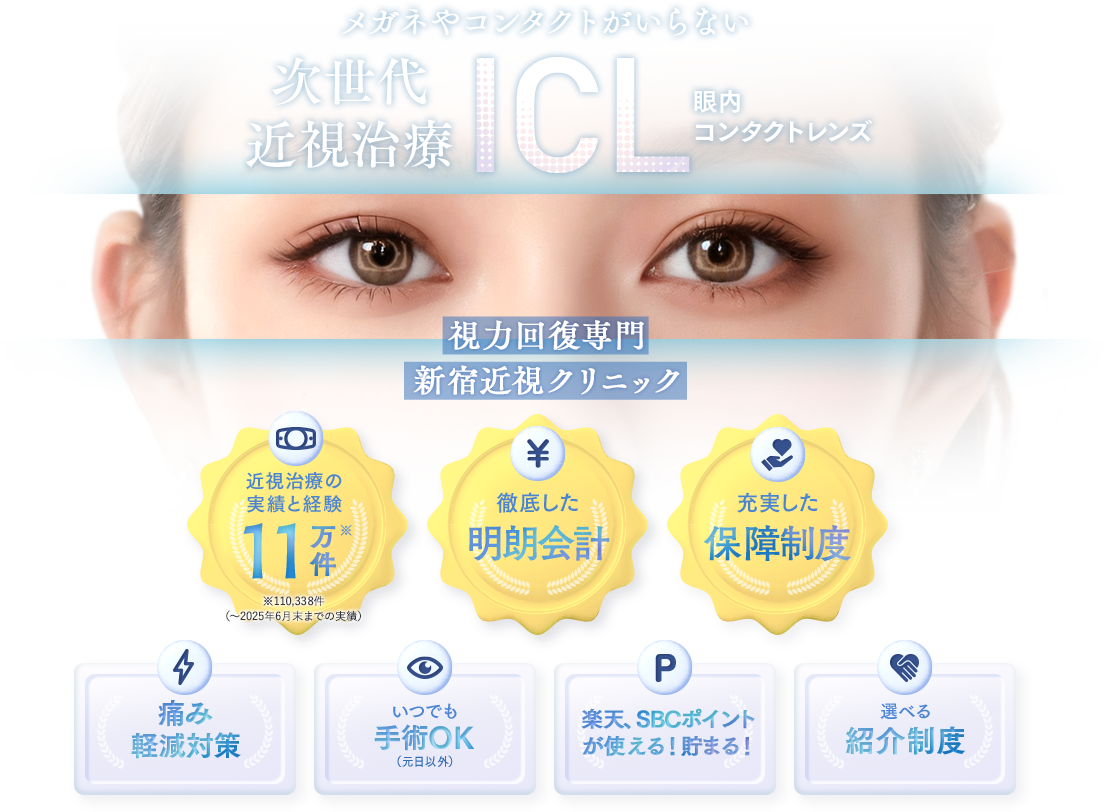 メガネやコンタクトがいらない次世代近視治療ICL眼内コンタクトレンズ