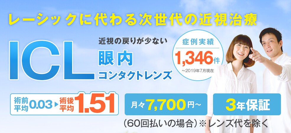 レーシックに代わる次世代の近視治療ICL(眼内永久コンタクトレンズ)